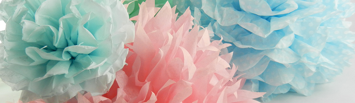 pom-poms from tissue papper